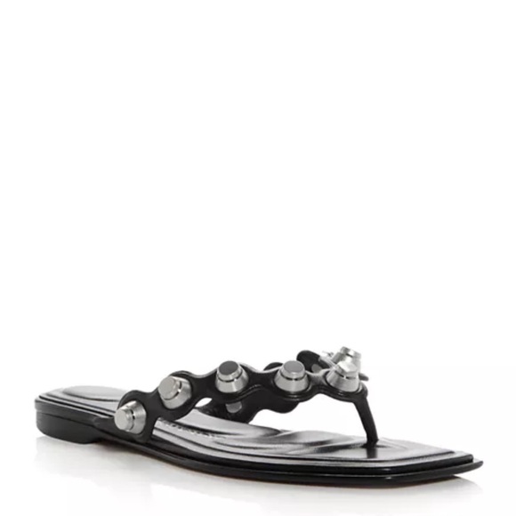 NEW Alexander Wang Rexa Riot Flip Flop stud black leather flat sandal